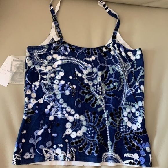 Alberto Makali Paisley Ocean Sequin Tank Top - Picture 5 of 7